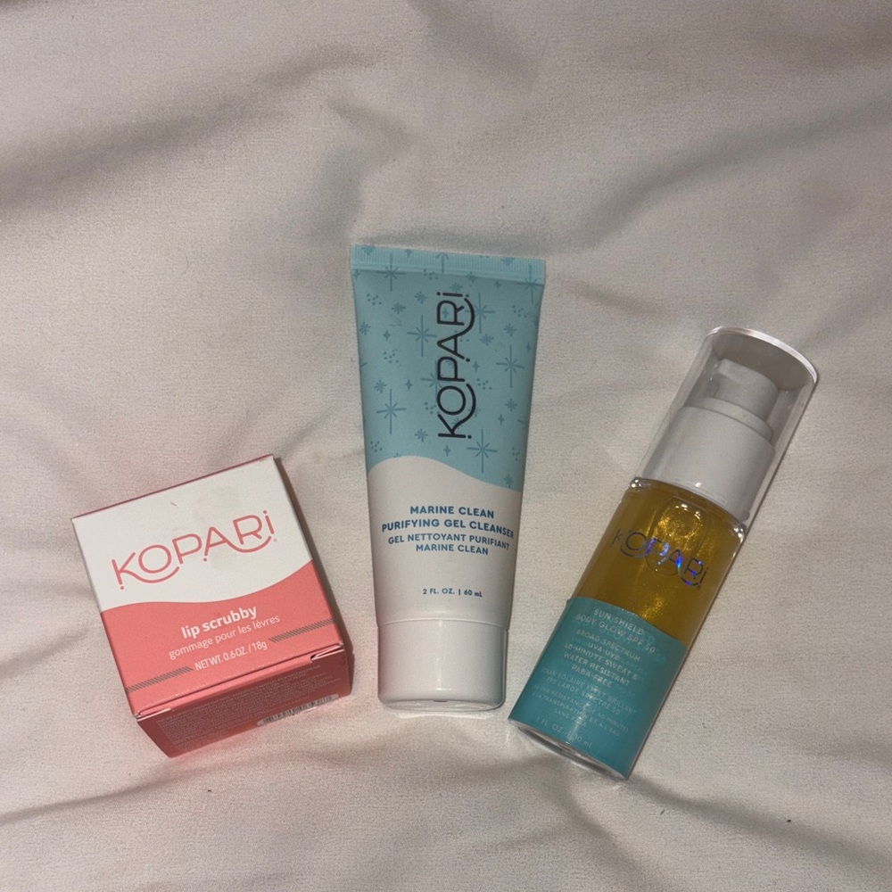 Kopari Skincare Trio - Pink, Blue, and Yellow